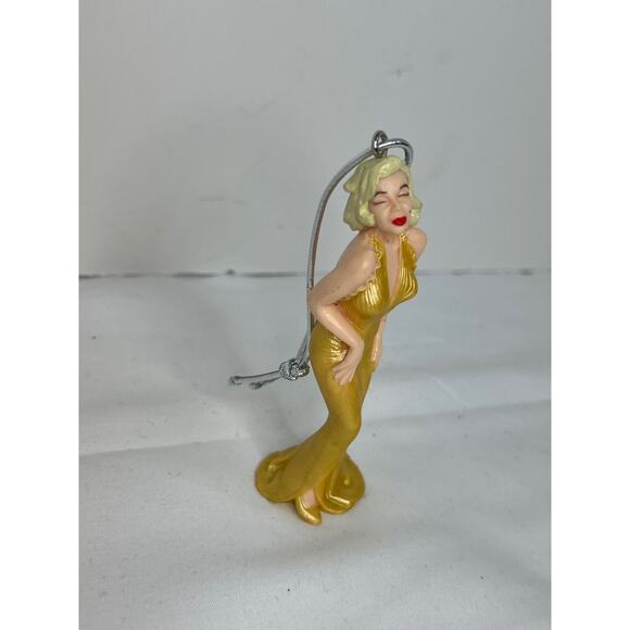 Vintage Marilyn Monroe Figure Ornament 1990 Christmas Gold Dress - Picture 2 of 4
